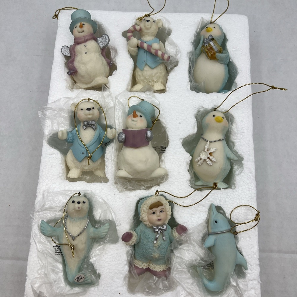 O'Well Christmas‎ Ornaments Lot of 9 – Snowmen Penguins Bears